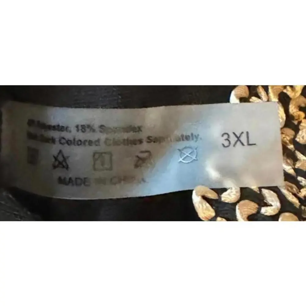 Women's Swimsuit Black and Gold One Piece with Matching Shorts - Size 3XL NWOT - Picture 5 of 10